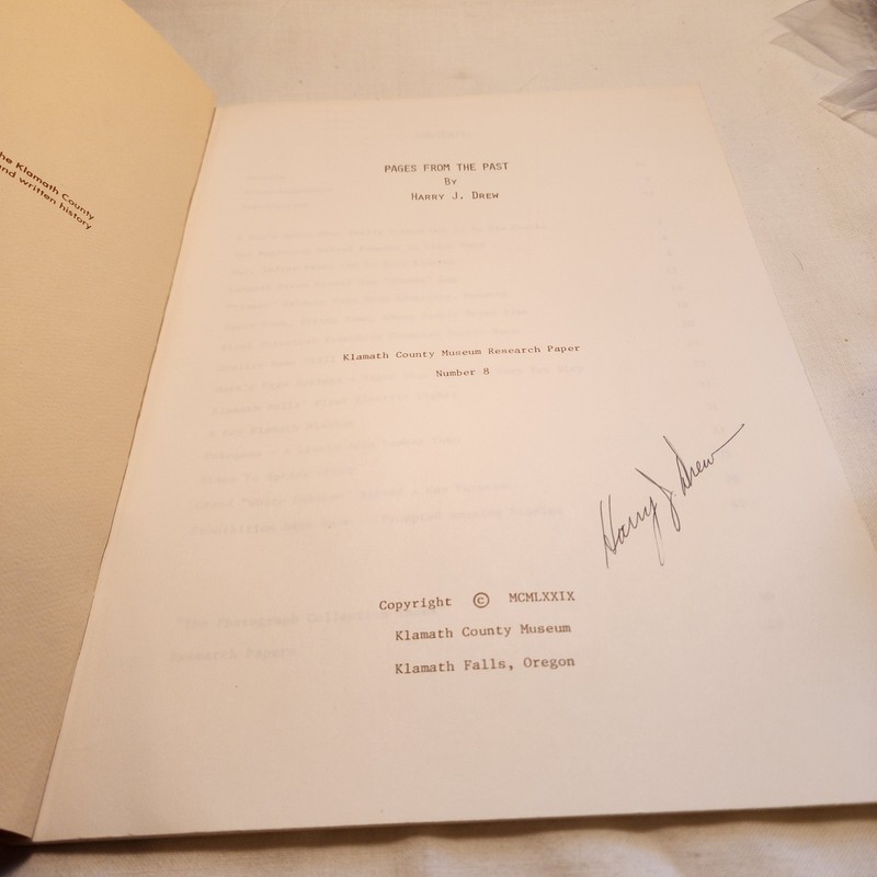 Vtg Klamath County Museum Research Paper No. 8 Pages From The Past By Harry Drew gallery