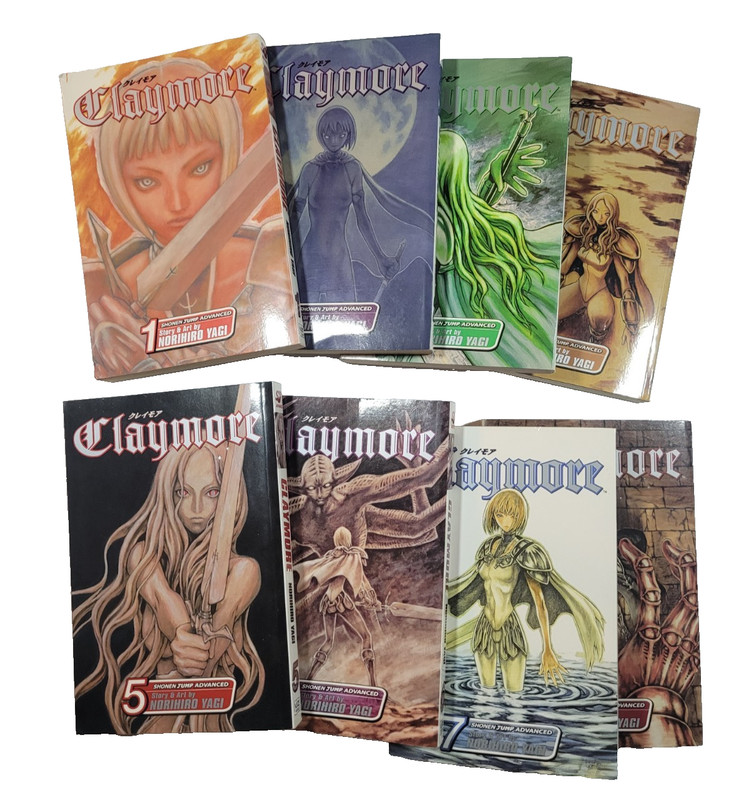 CLAYMORE VOL. 1-8 – NORIHIRU YAGI – TRADE PB – MANGA – VG+