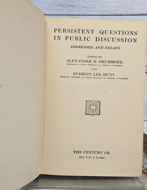 Persistent Questions in Public Discussion Addresses & Essays 1924 Hardcover gallery