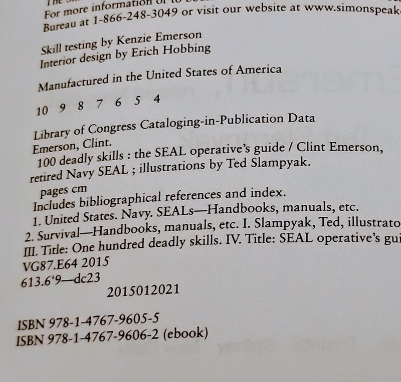 100 Deadly Skills: The NAVY SEAL Operative's Guide by Clint Emerson 2015 PB gallery