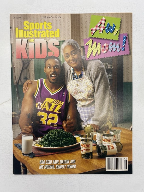 1993 Sports Illustrated For Kids June Karl Malone: Card Sheet Newsstand HG