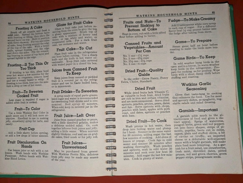 Watkins Household Hints Book 1941 HC Spiral Binding , J.R. Watkins Co. 3rd ed. gallery
