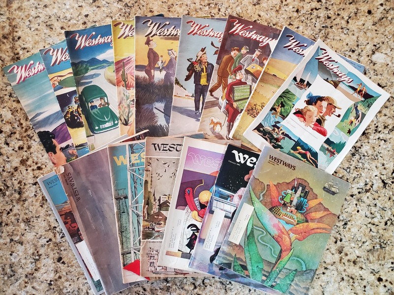 Lot of 16 Vintage Westways Magazine Automobile Club of Southern CA Travel AAA