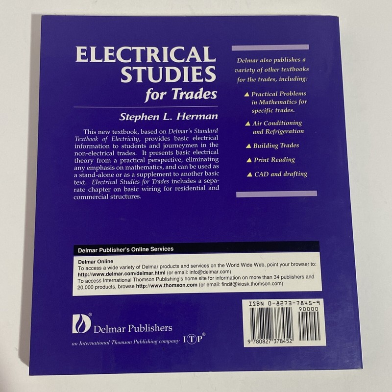 Electrical Studies for Trades Paperback Stephen L. Herman New With Shelf ￼Wear gallery