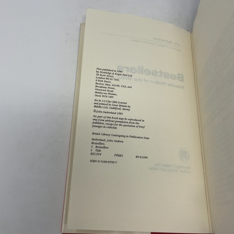 Bestsellers by Sutherland, J. HC First Edition Very Good 1981 gallery