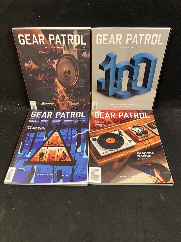 GEAR PATROL MAGAZINE, LOT OF 4, ISSUES NO. 11,12,14,20, 2019-2023