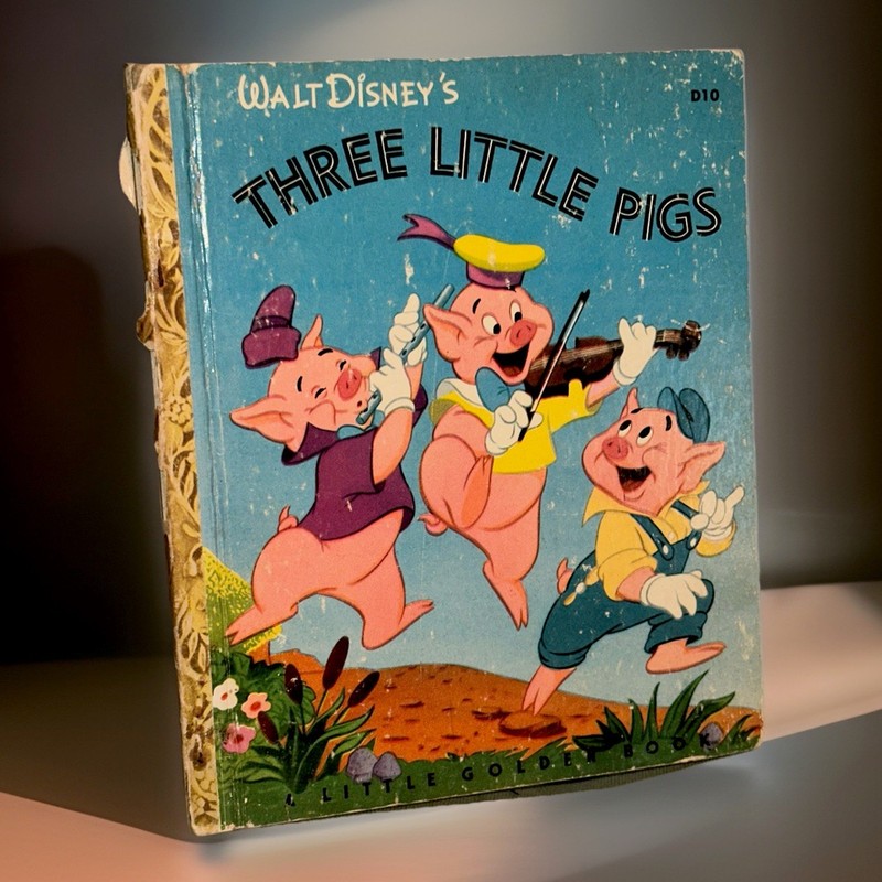 Little Golden Book Walt Disney’s Three Little Pigs – 1948 «B» – #D10 – Hardcover