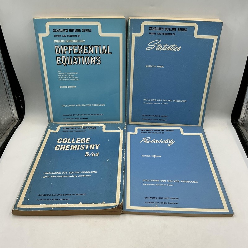 Schaum's Outline Series Lot Of 11 Paperbacks McGraw-Hill Vintage Math Set Blue gallery