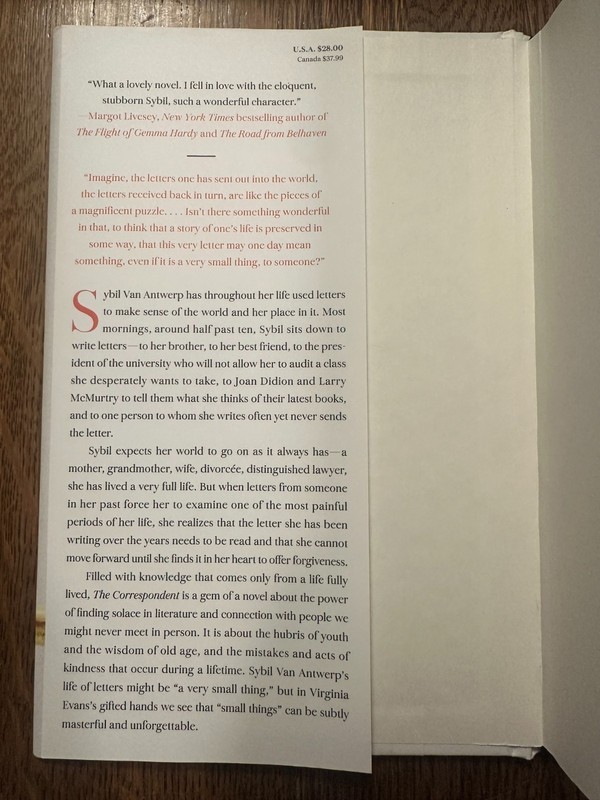 The Correspondent: A Novel by Virginia Evans (2025, Hardcover) gallery