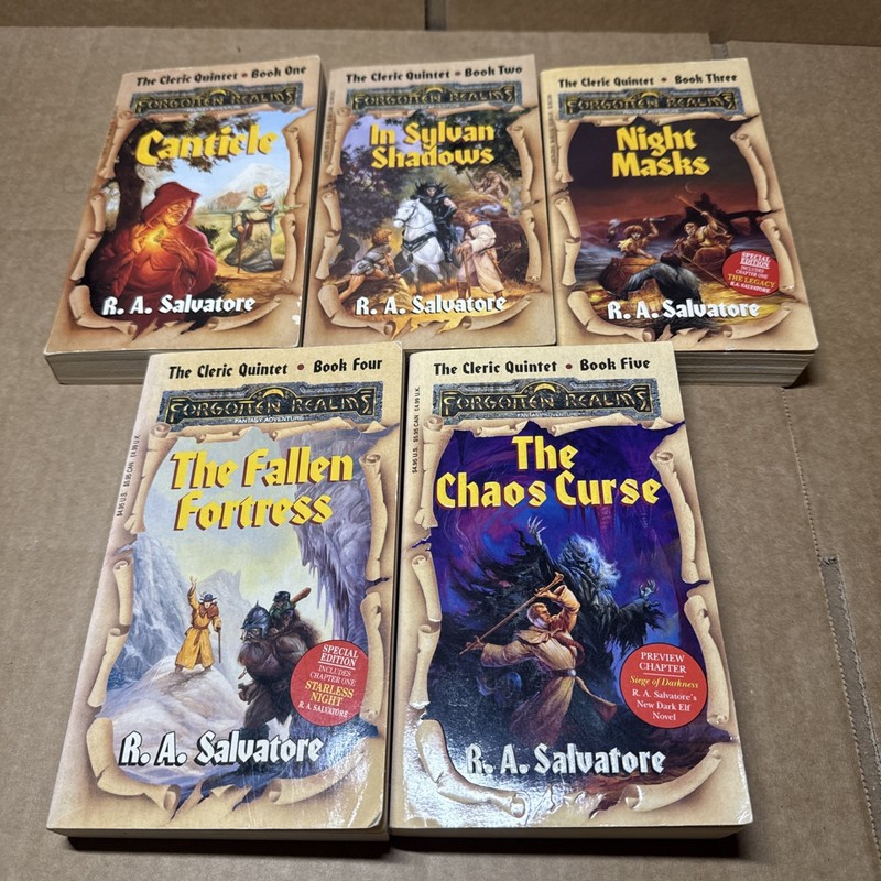 Lot Of 5 – Forgotten Realms The Cleric Quintet Paperback Set 1-5 R.A Salvatore