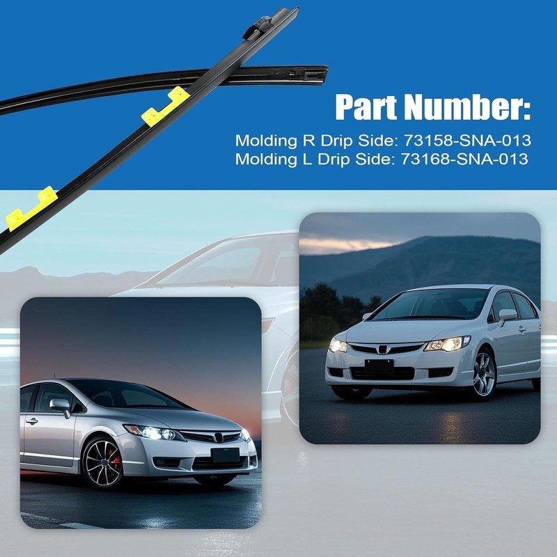 Honda Civic Windshield Molding Trim Set L&R 2006-2011 73168-SNA-013 gallery