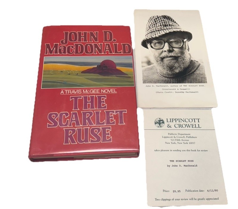 The Scarlet Ruse by JOHN D. MACDONALD – 1st Edition/1st Review Copy w/Photo 1980