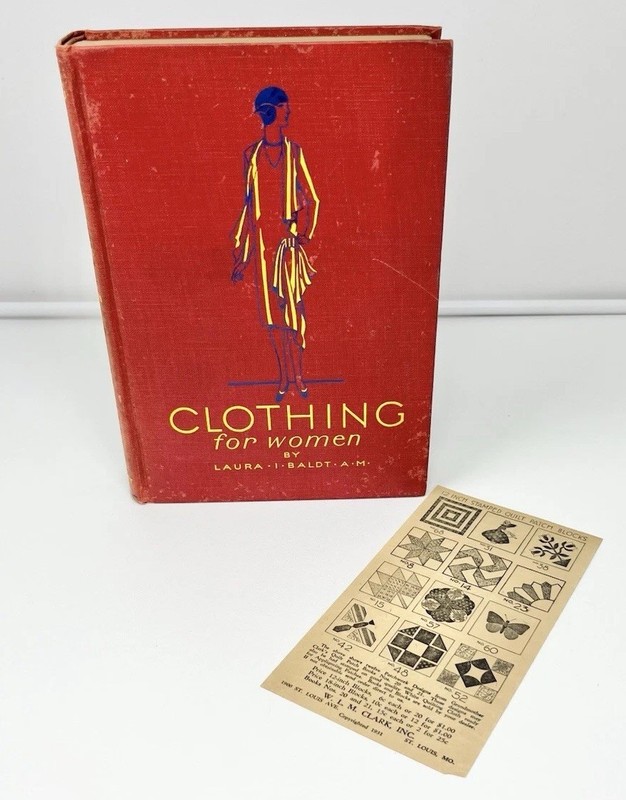 Vintage 1929 Clothing Fashion Book For Women Stitching Patterns Design Fabric