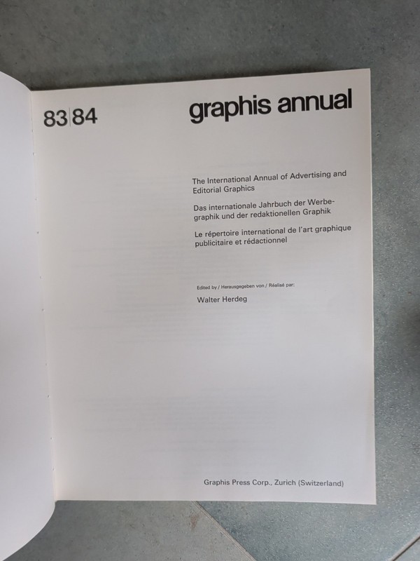 GRAPHIS ANNUAL 83/84 (Edited And signed by Walter Herdeg) HC/dj coffee tbl size gallery