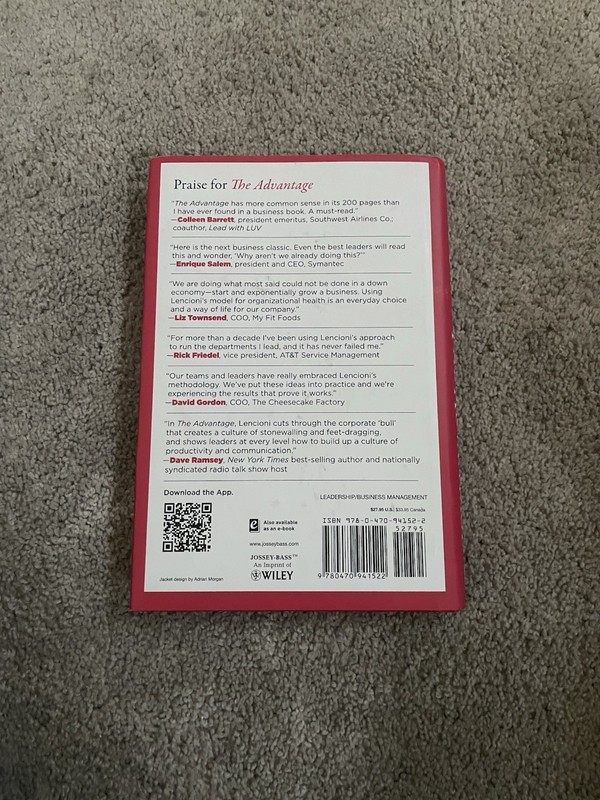 JB Lencioni Ser.: The Advantage by Patrick M. Lencioni, Hardcover, Business gallery