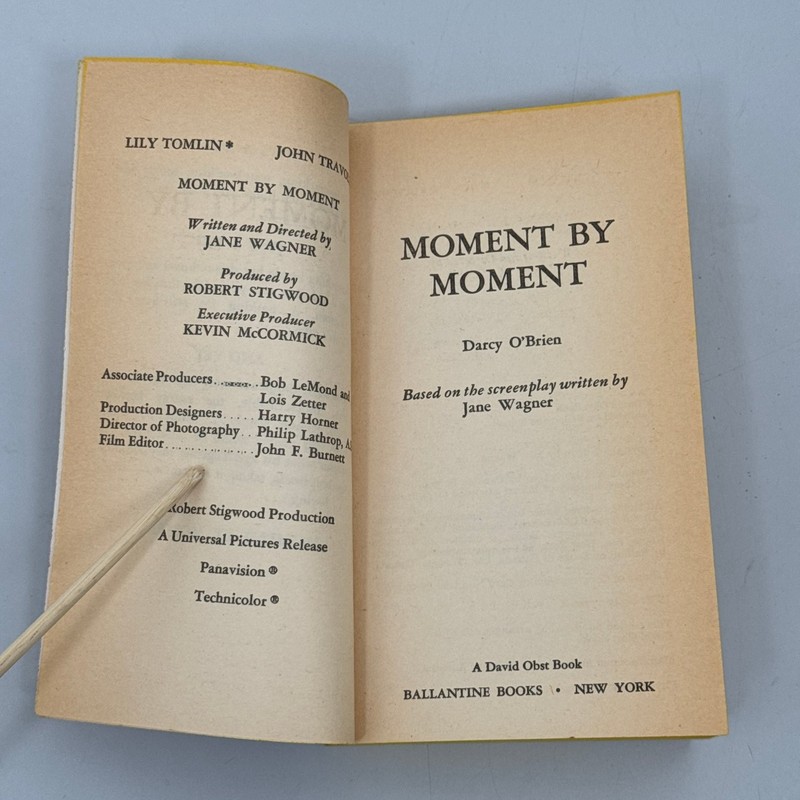 Moment by Moment Darcy O'Brien 1979 First Edition Paperback Ballantine gallery