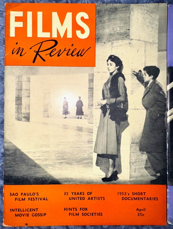 Three 1954 issues, FILMS IN REVIEW magazines articles, pictures, interviews bios gallery