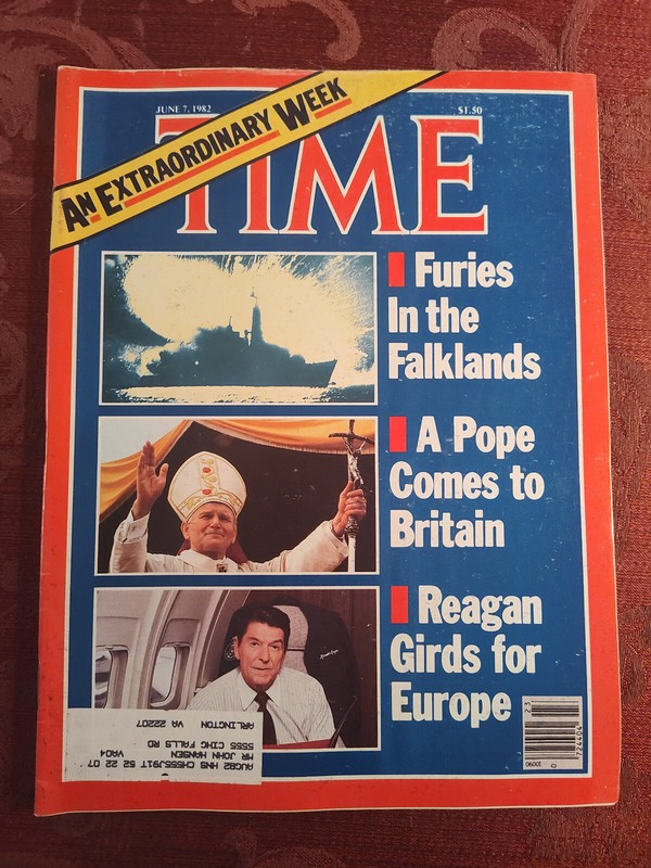 TIME June 7 1982 Jun 6/7/82 FALKLANDS POPE in BRITAIN RONALD REAGAN to EUROPE