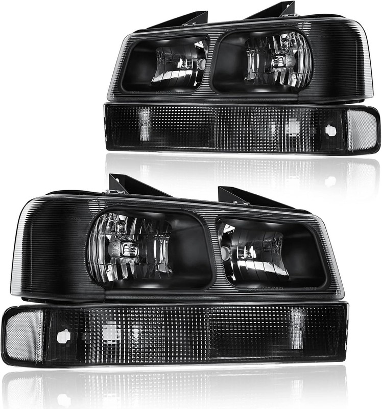 4Pcs Headlight Assembly, Headlights Kit Compatible with 2003-2014 Chevy Express gallery