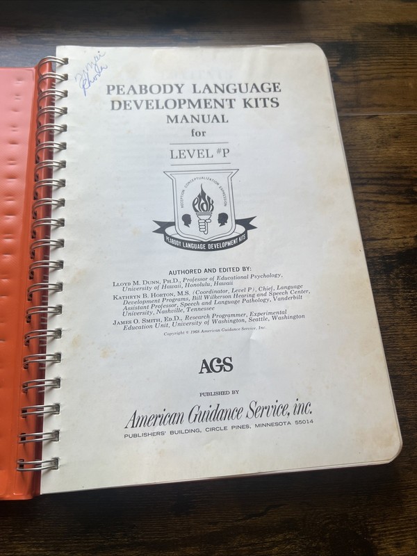 Peabody Language Development Manual - Kindergarten 3-5 Years Level P Lessons S4 gallery