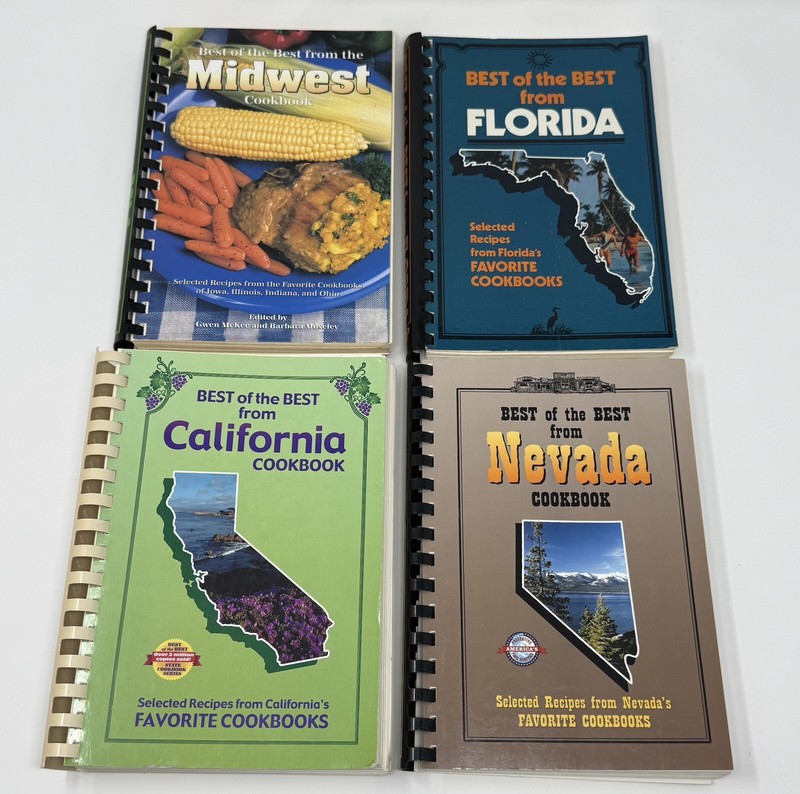 STATE COOKBOOK LOT Best of the Best - California Florida Nevada Iowa Midwest VTG gallery