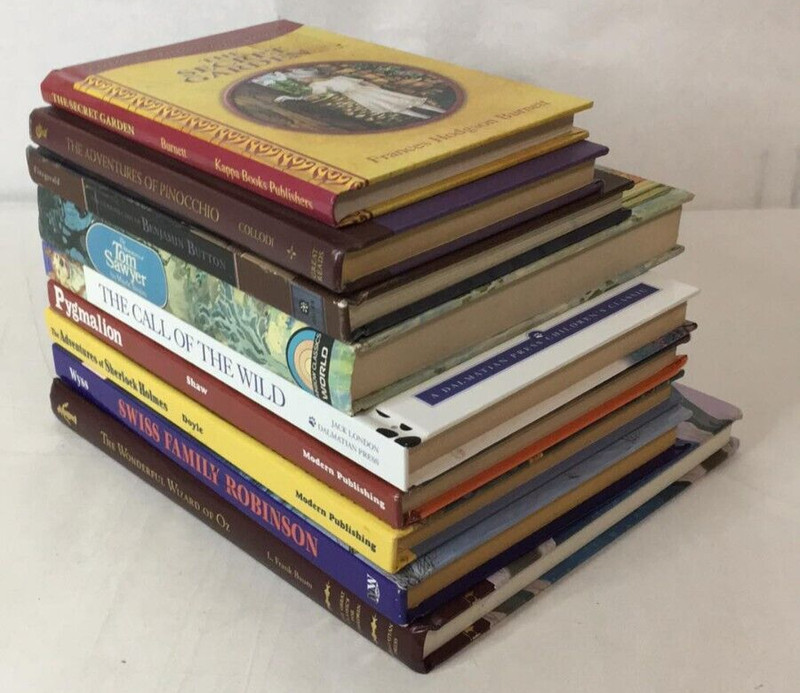 Classic Literature Lot of 9: Secret Garden Pinocchio Pygmalion Swiss Family Oz gallery