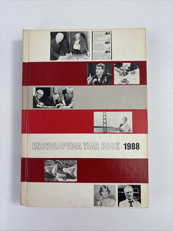 Vintage Encyclopedia Year Book Grolier (1988, Hardcover) Iran-Contra Affair
