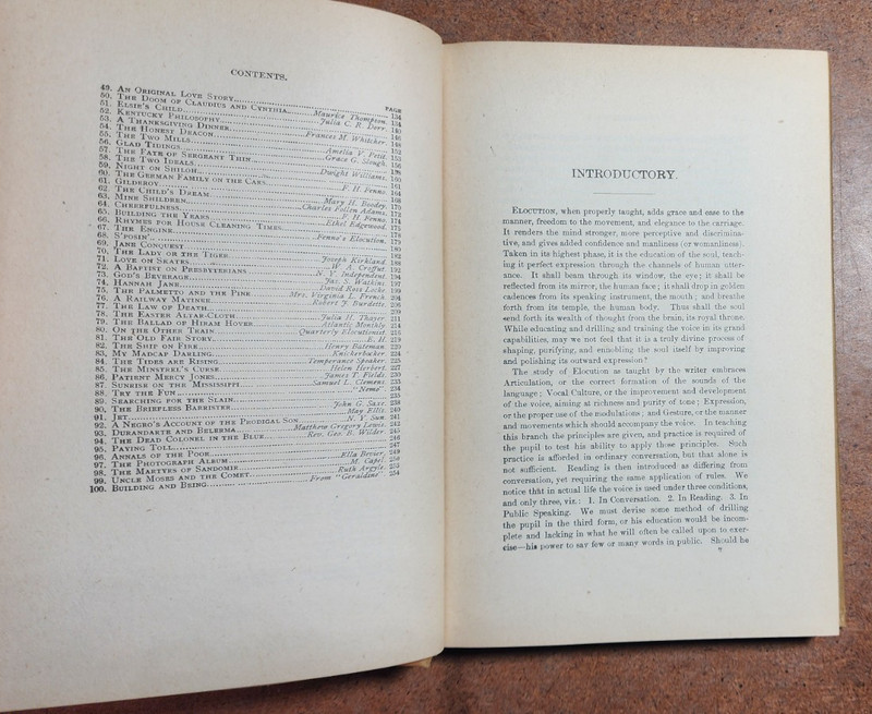 THE PEERLESS SPEAKER - 1907 Hardcover Book - Recitations, Reading & Dialogues gallery