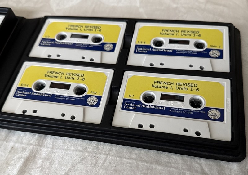 Vintage Audio-Forum Cassette Tapes For Learning French 8-Tapes in Case *Free S/H gallery