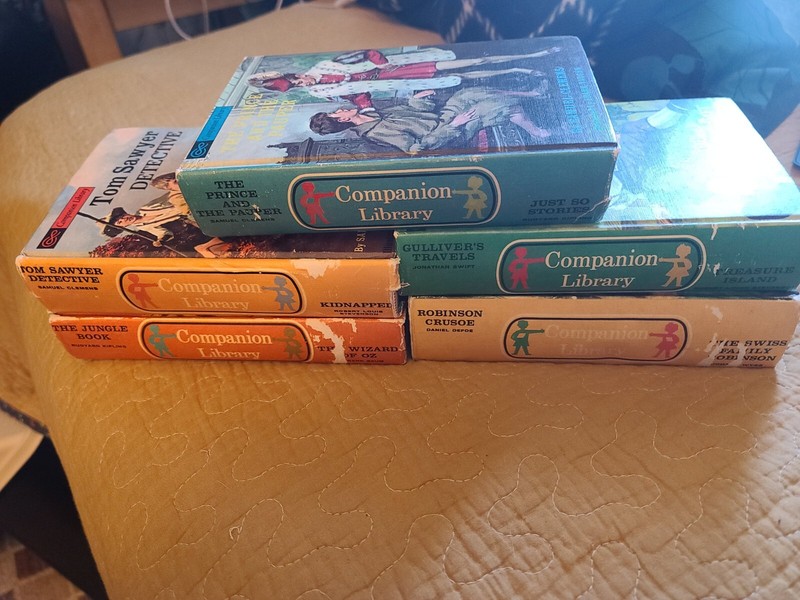 Companion Library 2 in 1 Classic Stories Books Hardcover Lot Of 5 Vintage