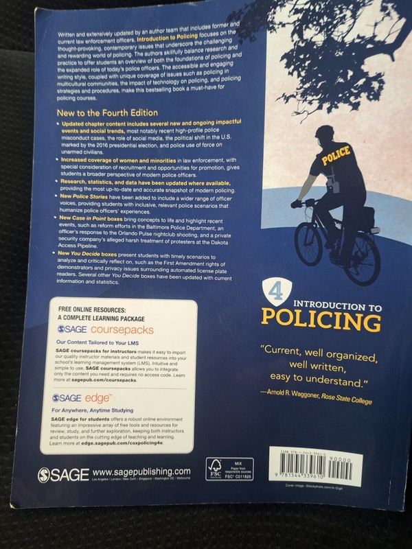 Introduction to Policing by Steven M Cox 4th Edition Criminology gallery