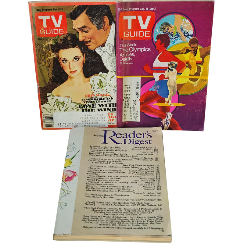 TV Guide Reader’s Digest Lot Vintage Magazines May 1978 TVGuide Issues Lot