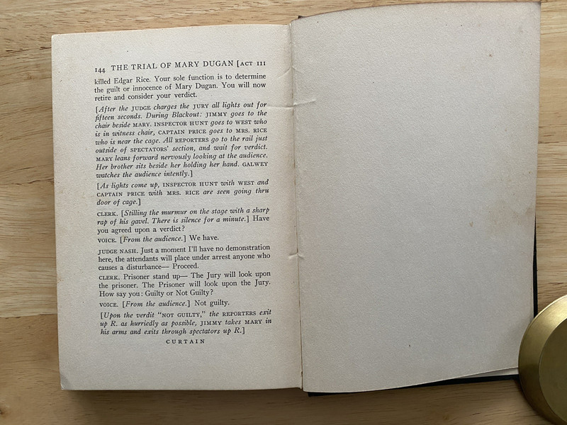 Trial of Mary Dugan Bayard Veiller SIGNED 1928 HC No DJ Samuel French, Ltd. gallery