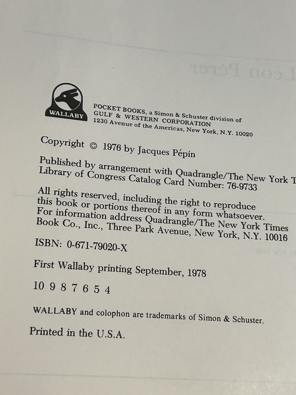 LA TECHNIQUE JACQUES PEPIN 1978 Illustrated Guide to the Fundamental Techniques gallery