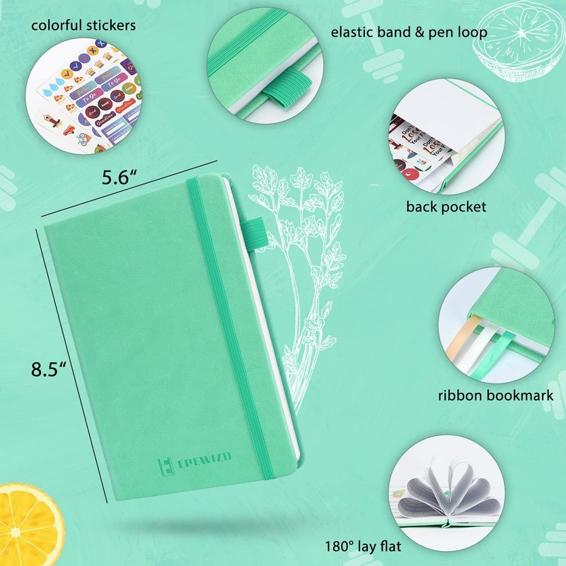 Food and Fitness Journal Hardcover Wellness Planner Workout Journal for Women... gallery