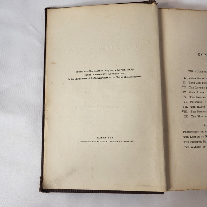 1858 The Courtship of Miles Standish By Henry Wadsworth Longfellow 1st Printing gallery