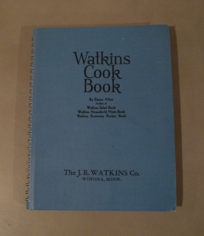 VINTAGE 1948 WATKINS COOKBOOK BY ELAINE ALLEN SPIRAL HARD COVER