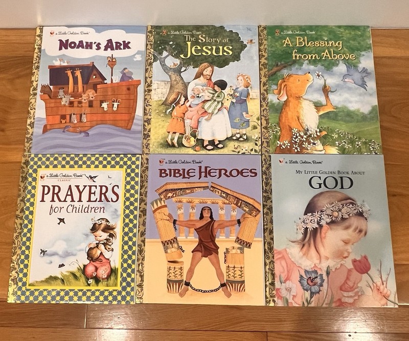 Little Golden Books Lot Of 6 Religious Children’s Books Noah’s Ark God Bible
