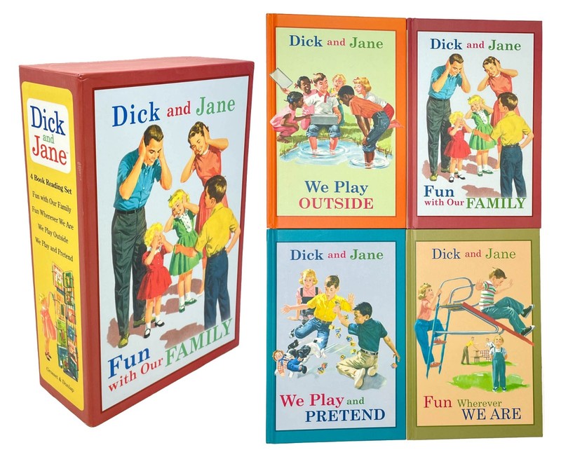Dick and Jane 4 Books Boxed Set Learn to Read Classics NICE!