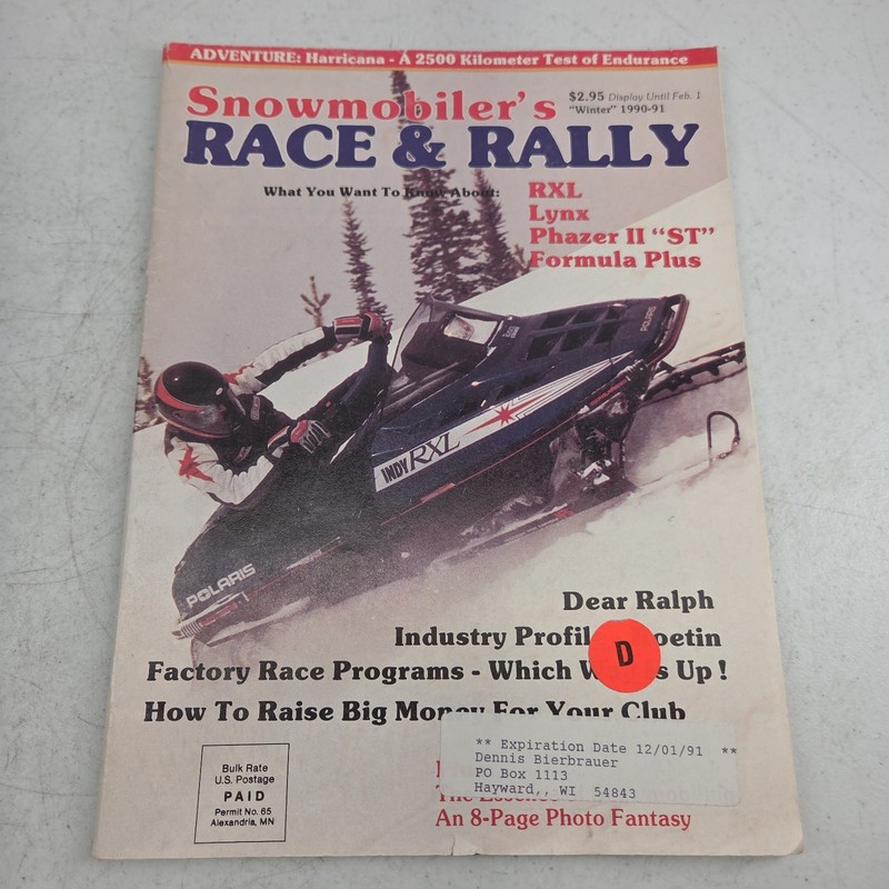Snowmobilers Race & Rally Magazine Winter 1990 1991 RXL Lynx Phazer II ST