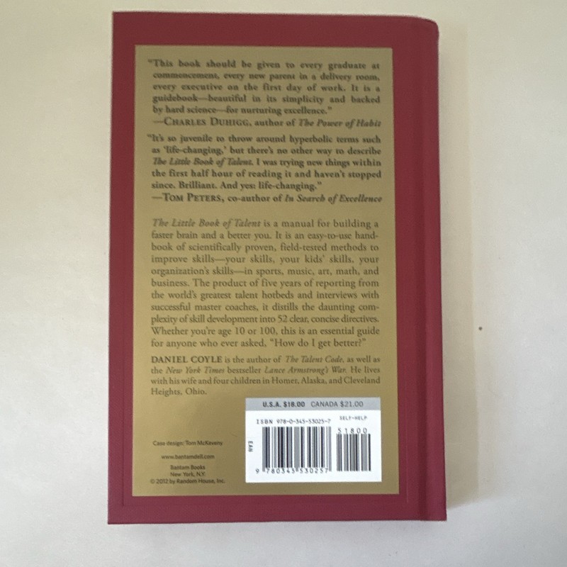 Daniel Coyle The Little Book of Talent Hardcover 2012 Improving Skills gallery