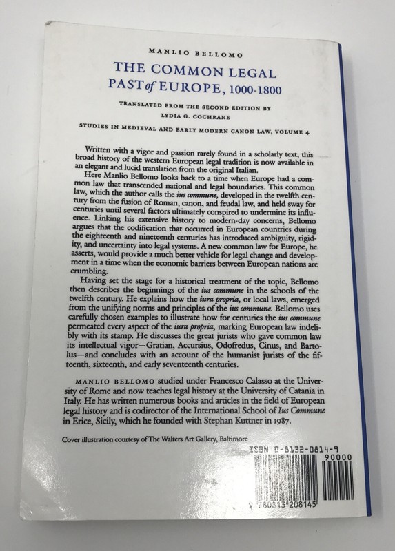 Common Legal Past of Europe 1000-1800- Manlio Bellomo, Translated - L. Cocharne gallery