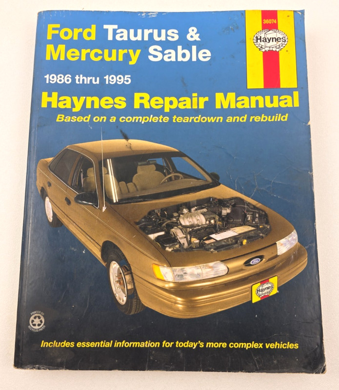 Ford Taurus Mercury Sable 1986-95 Chilton Haynes Auto Repair Manual 36074