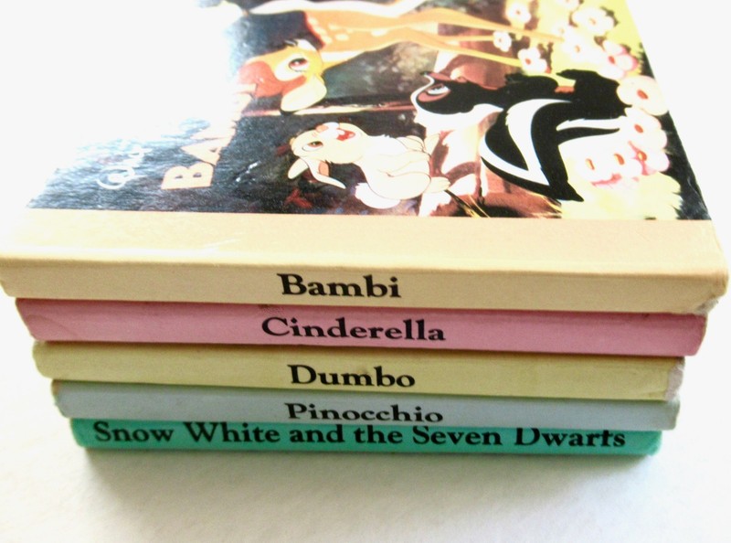 VTG Disney Mini Board Books Lot of 5 1986 Chatham River Press Bambi Cinderella
