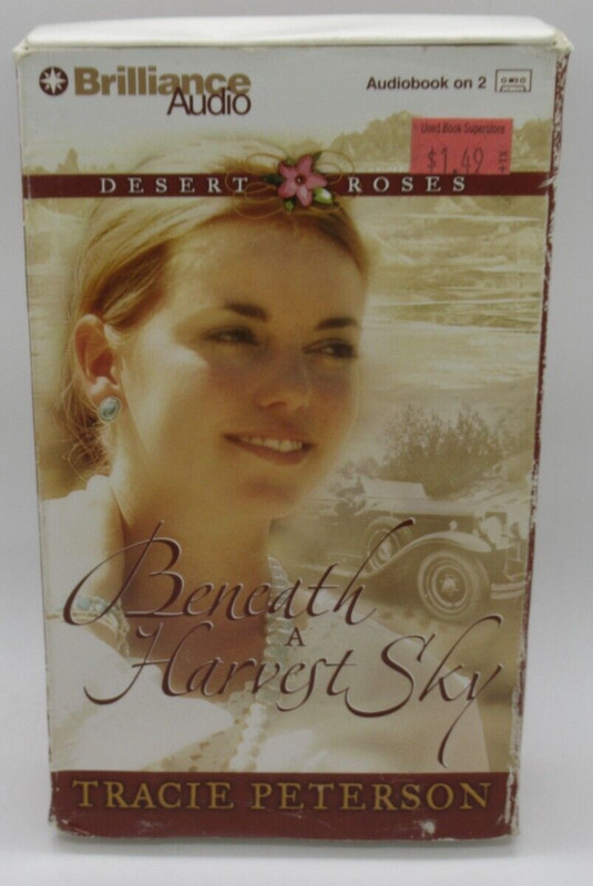 BENEATH A HARVEST SKY 2-CASSETTE AUDIOBOOK BY TRACIE PETERSON, READ SANDRA BURR