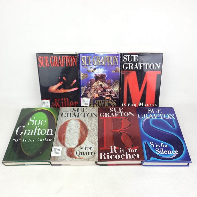 Sue Grafton Kinsey Millhone Mystery Novel Lot, K L M O Q R S, 1st/1st HC/DJ Holt