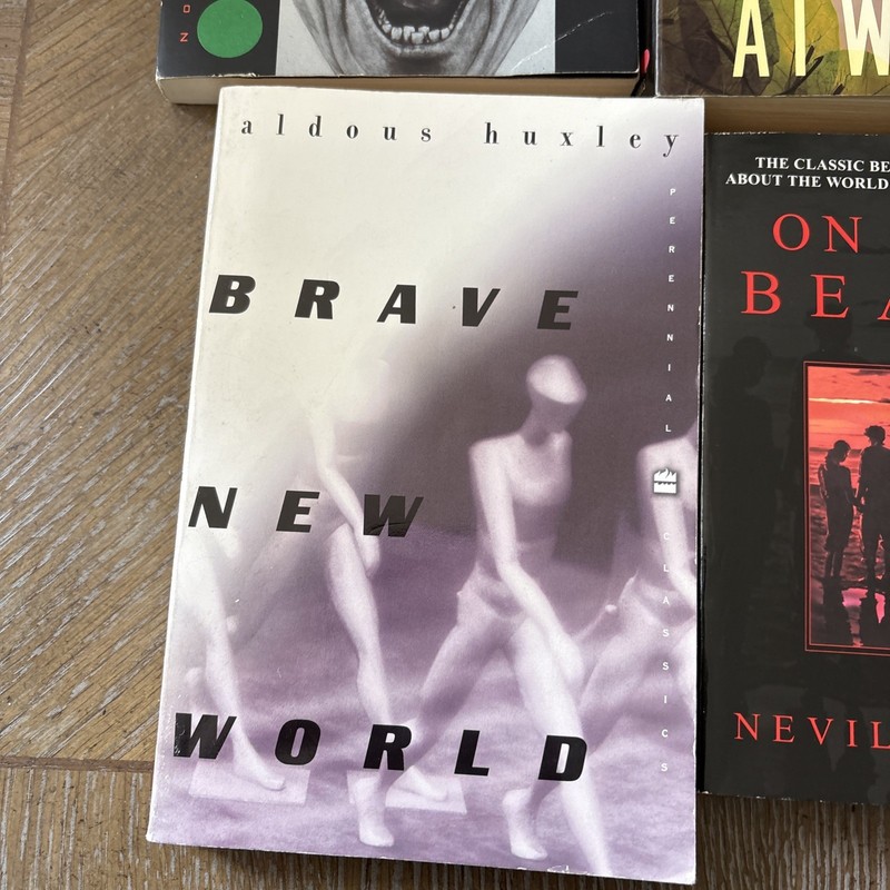 Lot of 6 Dystopian Book Lord of the Flies The Road Brave New World on the Beach gallery