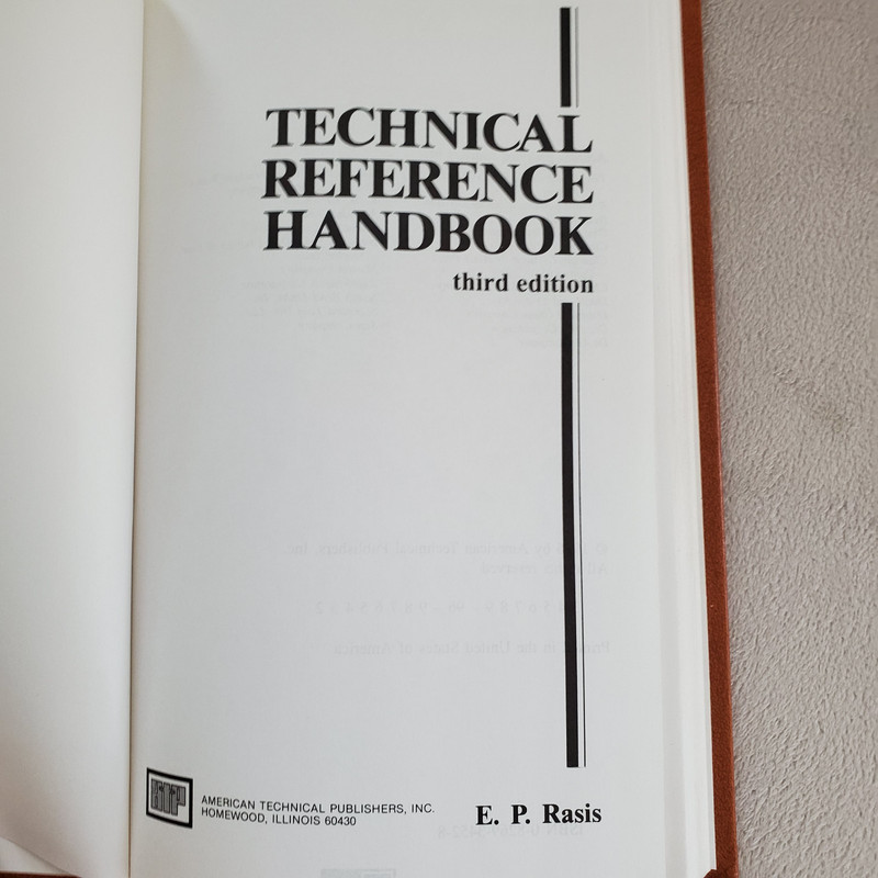 Technical Reference Handbook third edition by E. P. Rasis 1996 Hardcover gallery