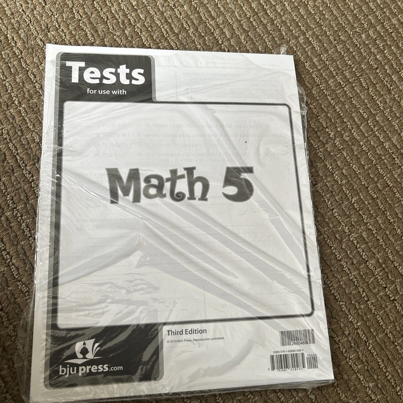 Tests for use with Math 5 (3rd Edition) BJU Press
