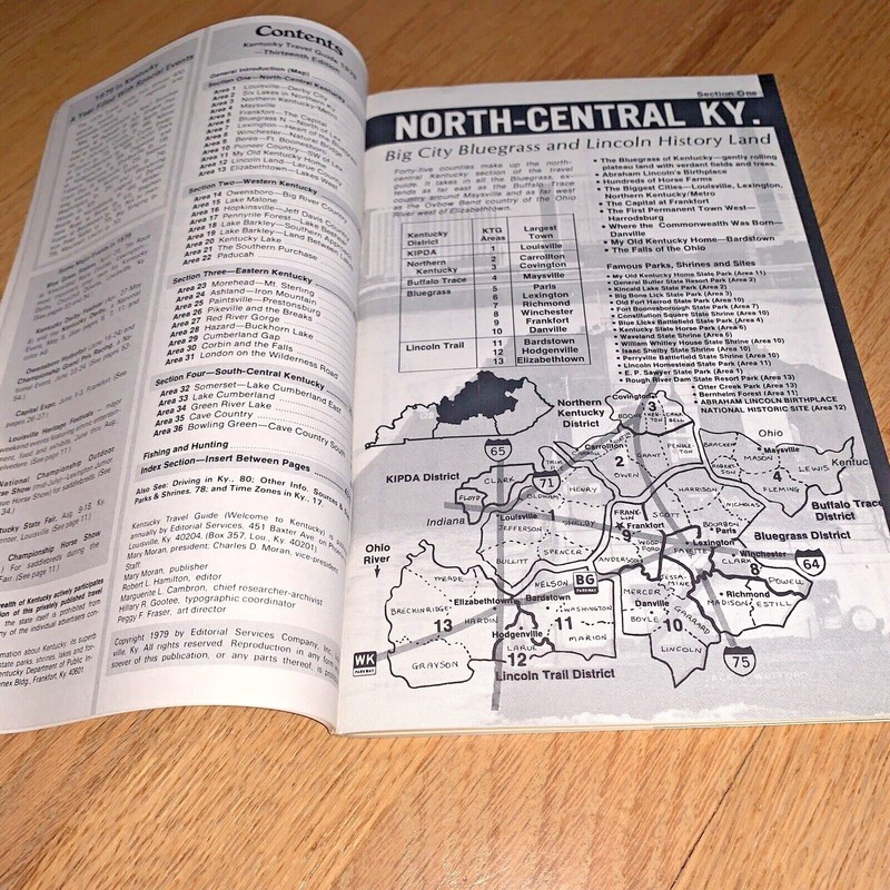 1979 KENTUCKY TRAVEL GUIDE Book 86 + pages GOVERNOR JULIAN CARROLL gallery